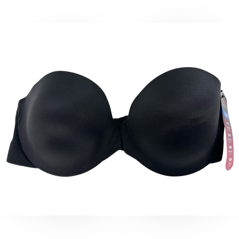 Maidenform Strapless Bra Black Convertible Lift Smooth Minimalist 34C